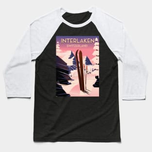 Interlaken Switzerland ski poster Baseball T-Shirt